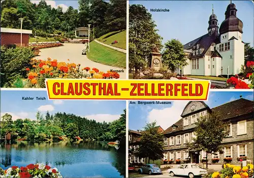 Clausthal-Zellerfeld MehrbilAnsichten ua. Holz-Kirche, Bergwerk-Museum 1975