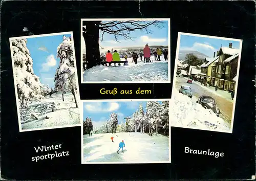 Ansichtskarte Braunlage Mehrbildkarte des Winter-Sportplatzes im Harz 1970