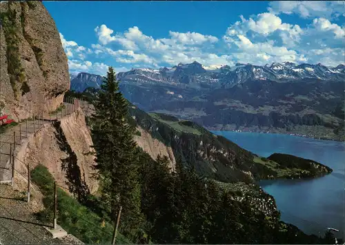 Vitznau Rigi, Felsenweg mit Vitznau, Urner und Nidwaldner Alpen 2000