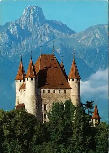 Ansichtskarte Thun Thoune Schloss Thun mit Stockhorn 1980