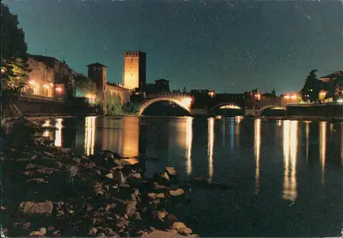 Verona Verona Castelvecchio - Ponte Scaligero, Brücke im Abendlicht 1970