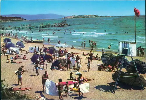 Postcard Nessebar Несебър Плажът La plage Der Strand 1980