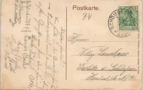 Ansichtskarte Schömberg (Schwarzwald) Stadtpartie 1911