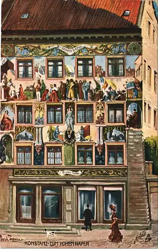 Ansichtskarte Konstanz Künstlerkarte zum Hohem Haus 1909