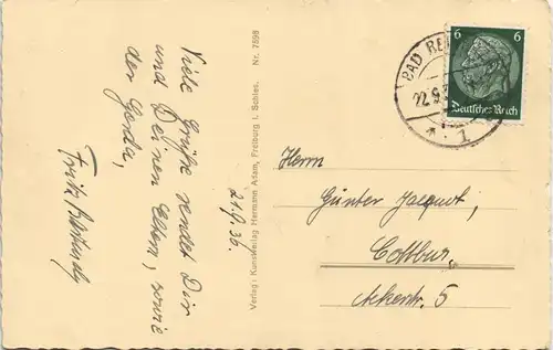 Postcard Bad Reinerz Duszniki-Zdrój Partie am Kurhaus 1938