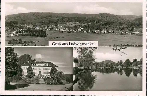 Ansichtskarte Ludwigswinkel Mehrbildkarte mit 3 Ortsansichten 1960