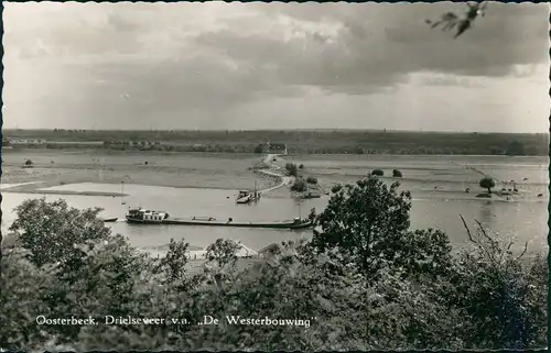 Oosterbeek-Renkum De Westerbouwing Panorama-Ansicht Fluss Frachtschiff 1960