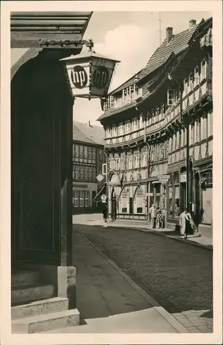 Einbeck Lange Brücke Strassen Partie mit Personen, Geschäft 1950