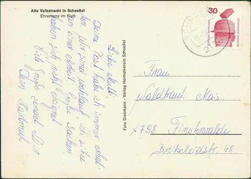 Ansichtskarte Scheeßel Alte Volkstracht Heimatverein Ehrentanz im Flett 1970