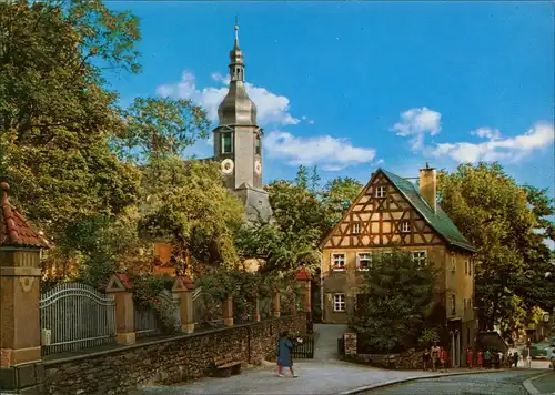 Ansichtskarte Hof (Saale) Strassen Partie An der Lorenzkirche 1980