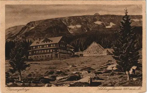 Postcard Krummhübel Karpacz Schlingelbaude 1930