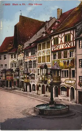 Ansichtskarte Stein am Rhein Alte Häuser 1909