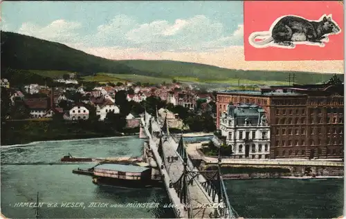 Ansichtskarte Hameln Straßenpartie, Brücke 1912
