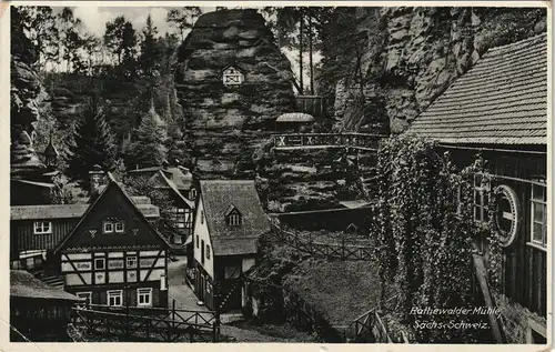 Ansichtskarte Rathewalde Gasthaus Rathewalder Mühle 1932