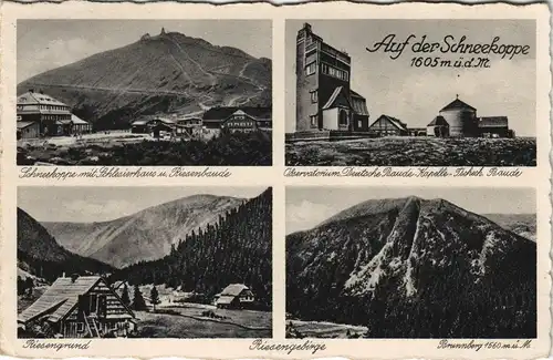 Postcard Krummhübel Karpacz Auf der Schneekoppe, Baudenstempel 1935
