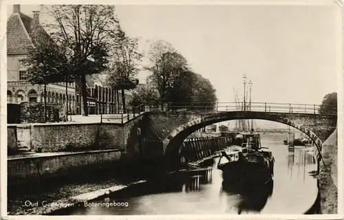 Postkaart Groningen Boteringeboog, Dampfer 1955