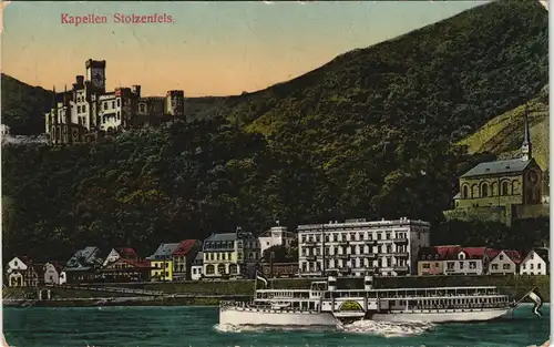 Stolzenfels-Koblenz Schloß Stolzenfels gel. Feldpost Kapellen 1916 Pernat-Karte: