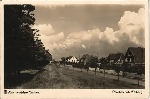 Ansichtskarte St. Peter-Ording Straßenpartie - Die Häuser im Wald 1941