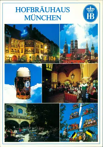 München Hofbräuhaus am Platzl Mehrbildkarte "Bierschwemme" Bier-Lokal 1990