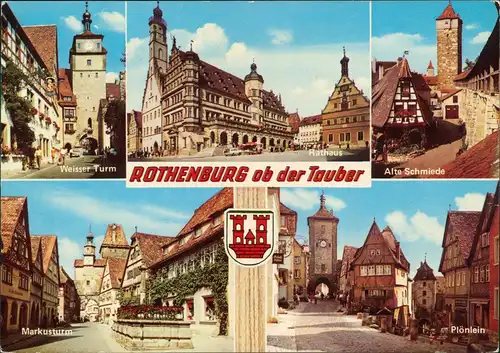 Rothenburg ob der Tauber Mehrbildkarte mit 5 Stadt-Ansichten 1965