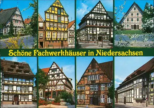 Niedersachsen Mehrbildkarte 8 Schöne Fachwerkhäuser in Niedersachsen 1990