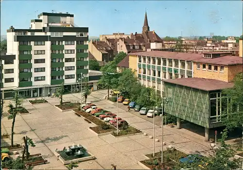 Homberg-Duisburg Bismarck-Platz Bismarckplatz aus der Vogelschau 1977