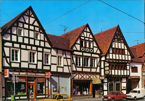 Rheinbach Fachwerkhäuser & Geschäfte auf der Hauptstraße 1990