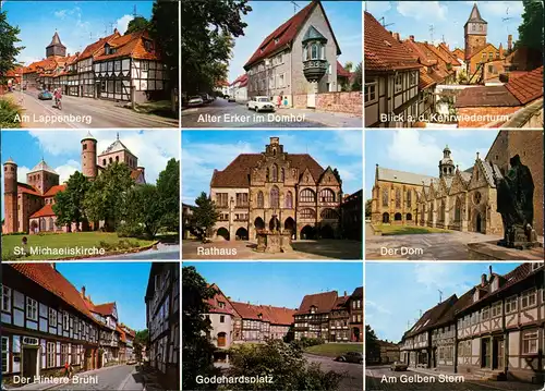 Hildesheim Mehrbild-AK 9 Ansichten ua. Godehardsplatz, Lappenberg uvm. 1970