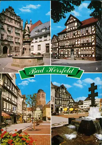 Bad Hersfeld Mehrbild-AK mit Lingplatz, Rathaus, Ordnungsamt 1980