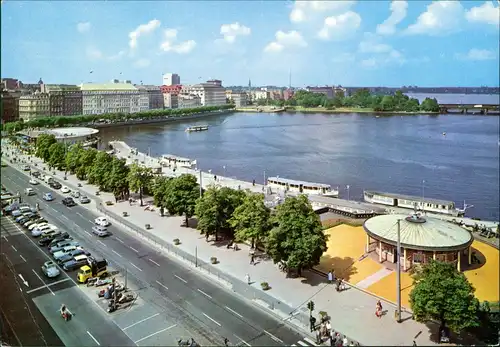 Ansichtskarte Hamburg Jungfernstieg & Alster aus der Vogelschau 1964