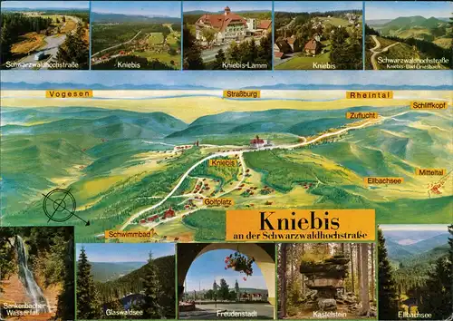 Kniebis-Freudenstadt Mehrbildkarte mit Schwarzwald-Hochstraße 1970