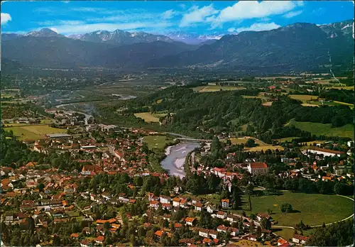 Ansichtskarte Bad Tölz Luftbild Panorama Isar Tal 1988