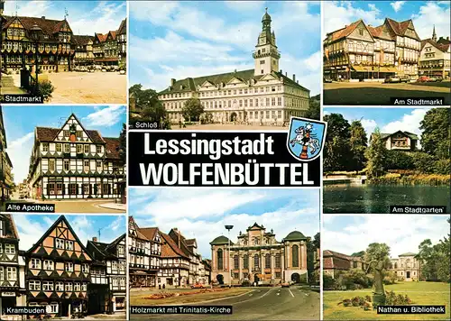 Ansichtskarte Wolfenbüttel Mehrbildkarte 8 Ansichten der Lessingstadt 1976