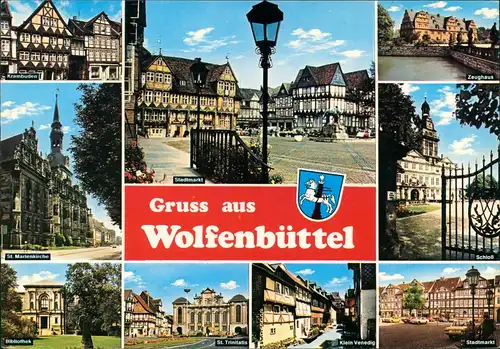 Wolfenbüttel Mehrbildkarte mit Kirche, Krambuden, Stadtmarkt uvm. 1978