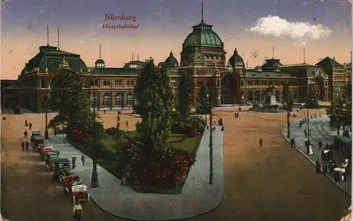 Ansichtskarte Nürnberg Hauptbahnhof 1917