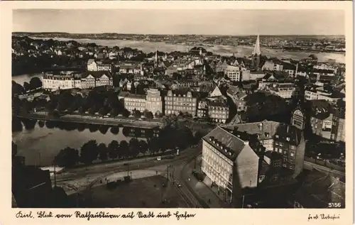 Ansichtskarte Kiel Blick vom Rathaus, Hafen und Stadt 1932