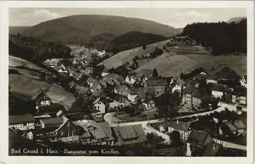 Ansichtskarte Bad Grund (Harz) Panorama vom Knollen 1938