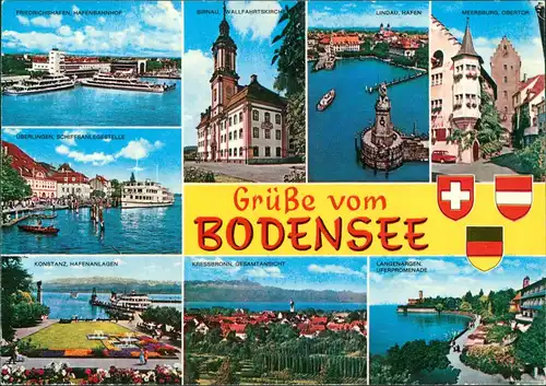 .Baden-Württemberg Mehrbildkarte Württemberg Grüße vom Bodensee 1980