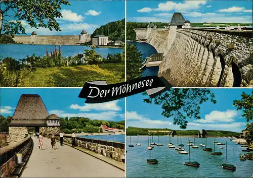 Ansichtskarte Günne Möhnesee Stausee Mehrbild-AK 4 Ansichten 1970