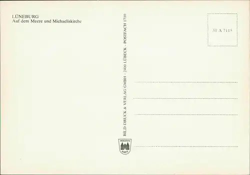 Ansichtskarte Lüneburg Auf dem Meere und Michaeliskirche 1970