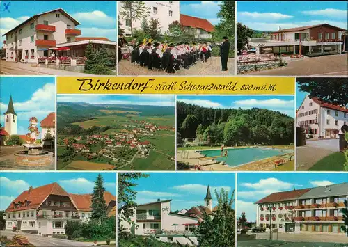 Birkendorf-Ühlingen-Birkendorf Mehrbildkarte ua. Schwimmbad, Schwarzwald 1970