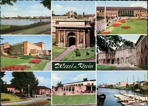Ansichtskarte Wesel Mehrbildkarte mit 8 Foto Ansichten 1968
