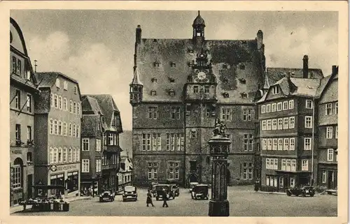 Ansichtskarte Marburg an der Lahn Oberer Markt 1928
