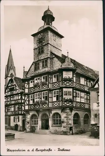 Heppenheim an der Bergstraße Partie am Rathaus, Fachwerkhaus 1959