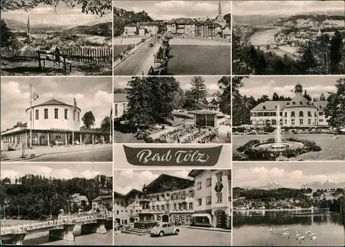 Ansichtskarte Bad Tölz Mehrbildkarte mit 9 Foto-Ansichten 1965