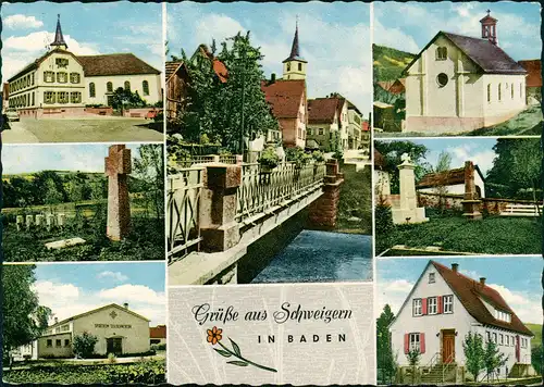 Schweigern-Boxberg (Baden) Mehrbildkarte mit 7 Foto-Ansichten Ortsansichten 1962