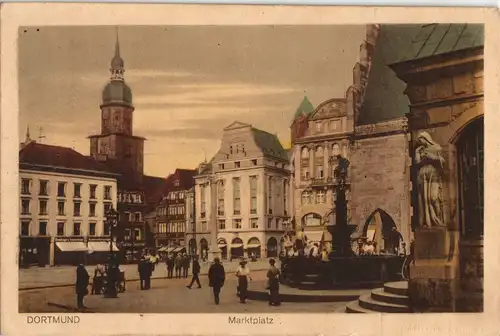 Ansichtskarte Dortmund Partie am Marktplatz 1920