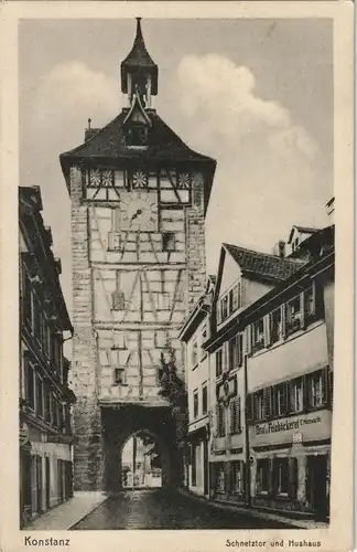 Ansichtskarte Konstanz Schnetztor und Hushaus, Feinbäckerei Geschäft 1920