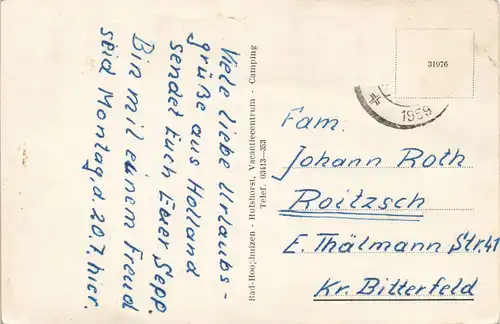 Postkaart Hulshorst Bad-Hoophuizen Vacantiecentrum - Camping 1959