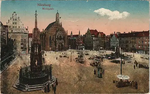 Ansichtskarte Nürnberg Marktplatz 1921